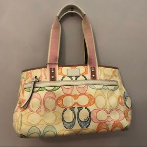 colorful vintage authentic coach bag